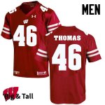 Men's Wisconsin Badgers NCAA #45 Nick Thomas Red Authentic Under Armour Big & Tall Stitched College Football Jersey ER31V32CZ